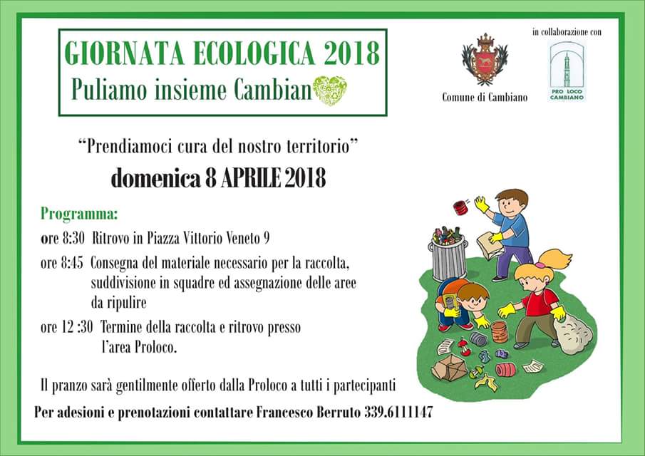 Cambiano Puliamo Insieme E Prendiamoci Cura Del Nostro Paese CentoTorri
