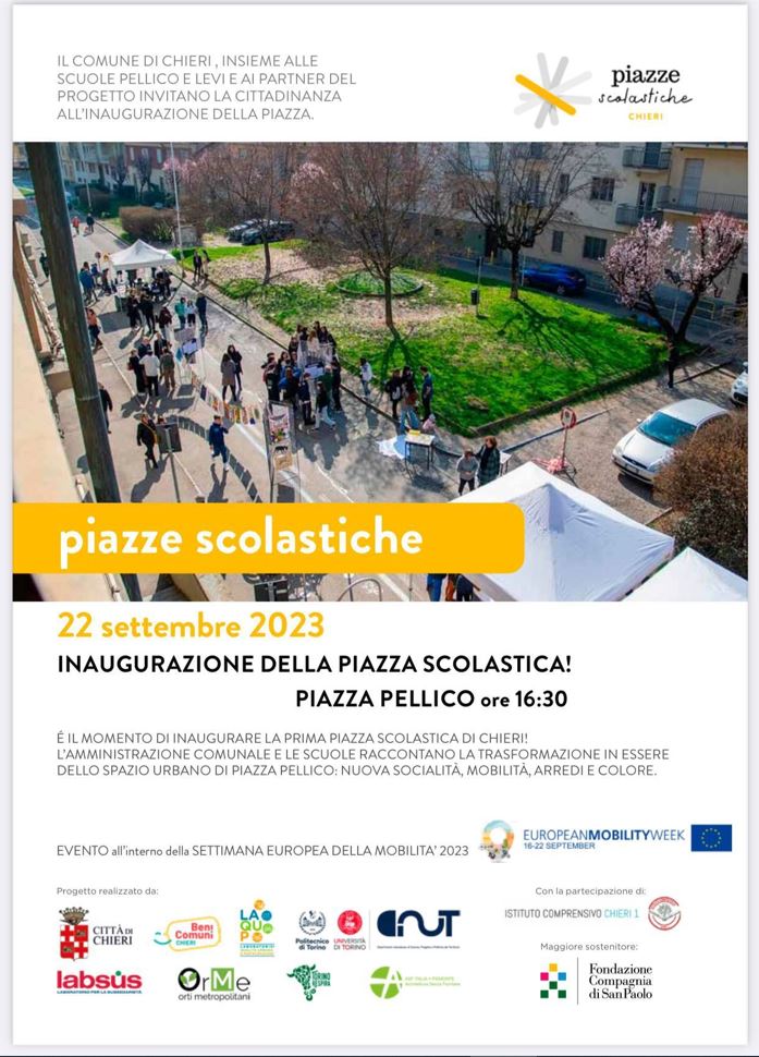 Chieri Si Inaugura La Piazza Scolastica CentoTorri